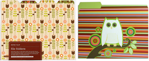 Retro Tulips & Hootie Owl File Folders